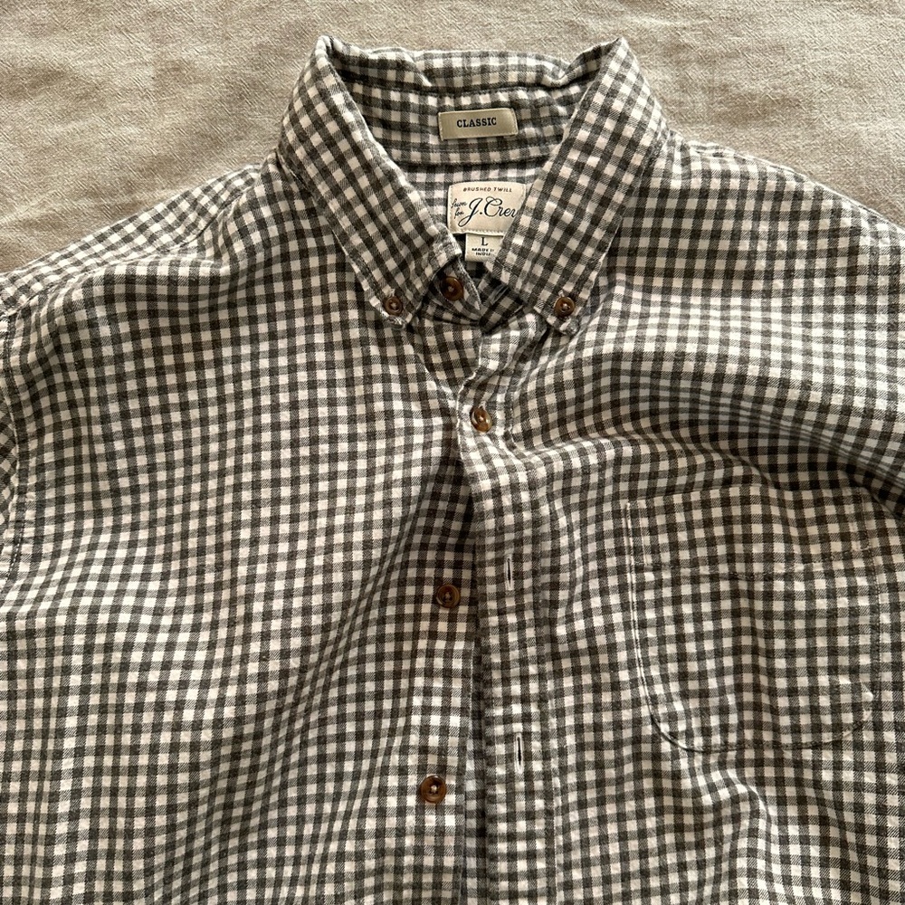 J. Crew Brushed Twill Button Down Shirt L